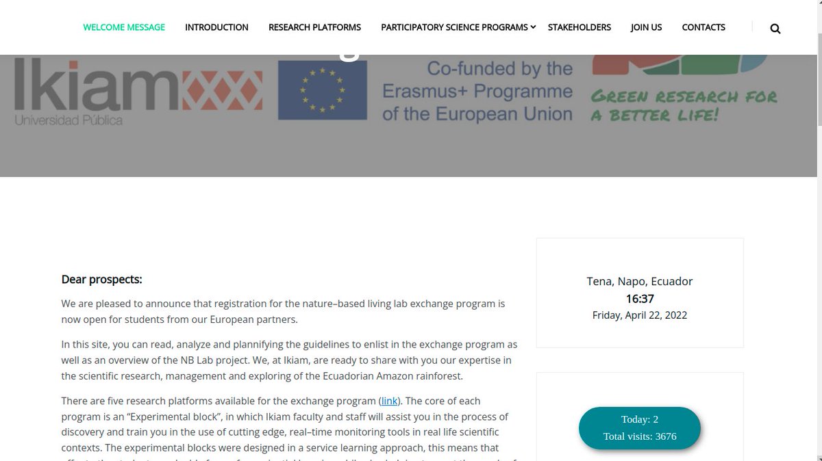 fill_the_cap's tweet photo. More than 3676 views of the "Welcome message" and "Join us" webpages of #NB_LAB @u_ikiam
Great @biomauro_rtg https://t.co/EXIfLfCQ7Z
