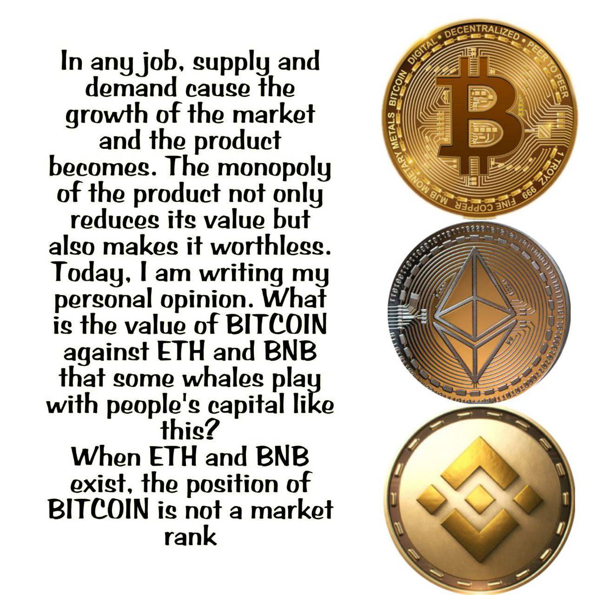 You may all be against me, but time will tell💸
#ETH #BTC #bnb #cryptocurrency