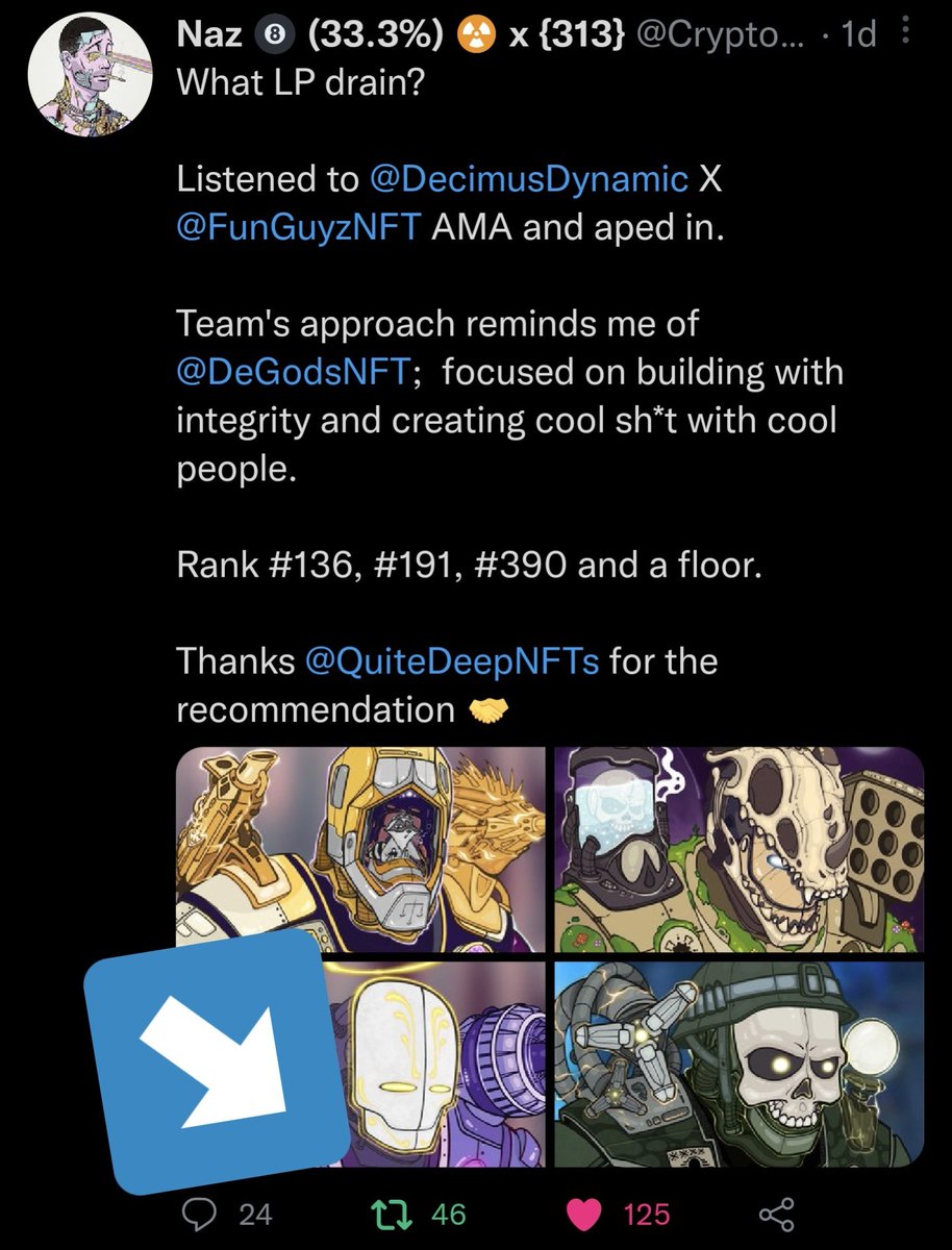 NazNFT_'s tweet photo. I have to say @DecimusDynamic fam raids with the best of them..

As I always say raiding alone is not the sign of a good community but you get into the discord and you realize that it's just the icing on top with these boys.

❤️‍🔥👊 https://t.co/GHHRYGhNBs