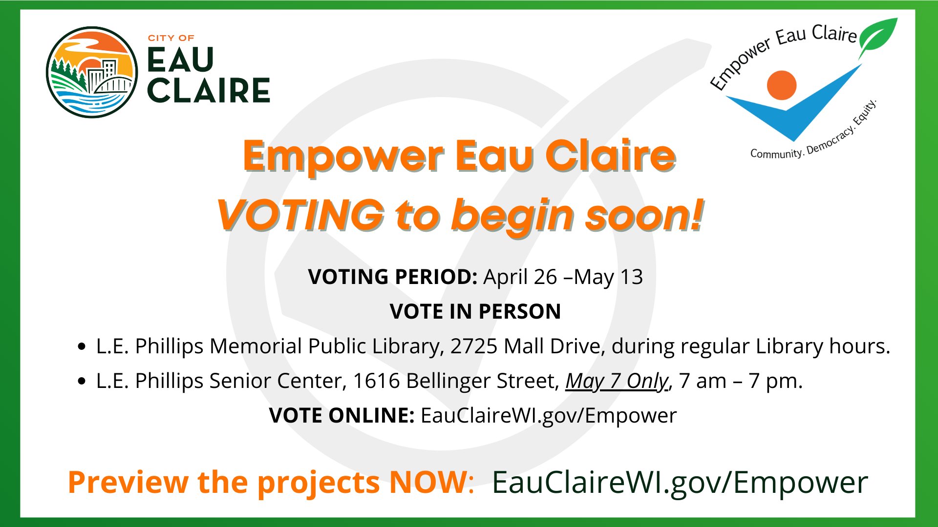 City of Eau Claire on Twitter "Preview the ballot and pick your