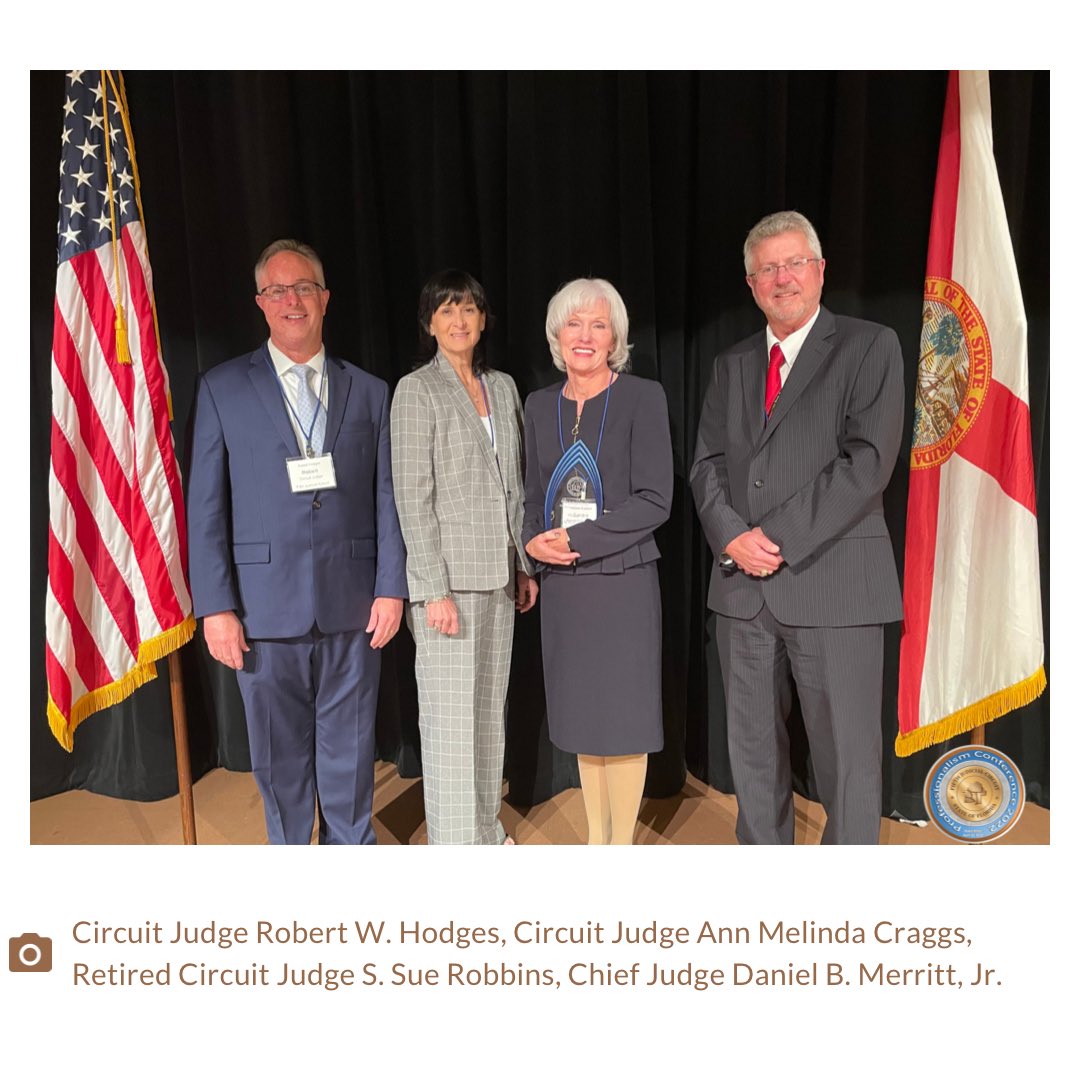 circuit5's tweet image. Retired Circuit Judge S. Sue Robbins received the Professionalism Award today during the 2022 Professionalism Conference. #Circuit5