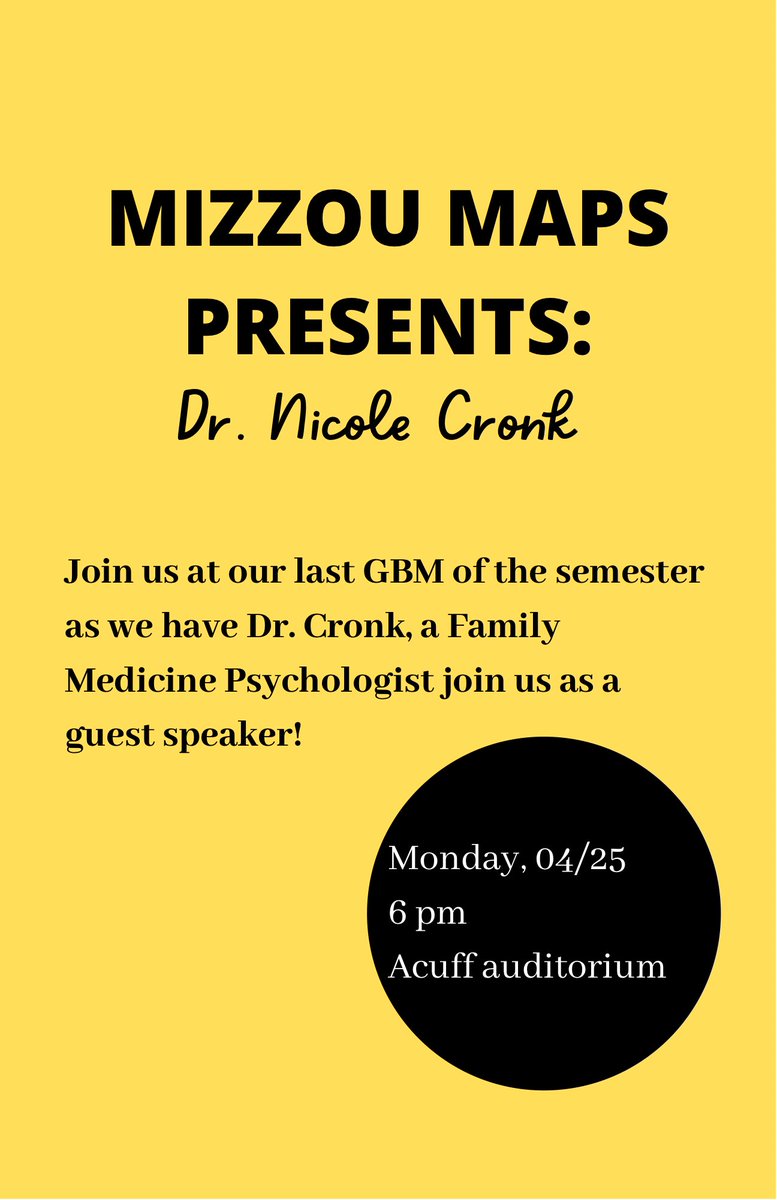 MizzouMaps's tweet photo. Join us at our last meeting of the semester this coming Monday! Make sure you come with any questions you may have for our guest speaker https://t.co/z16eHC7T8k