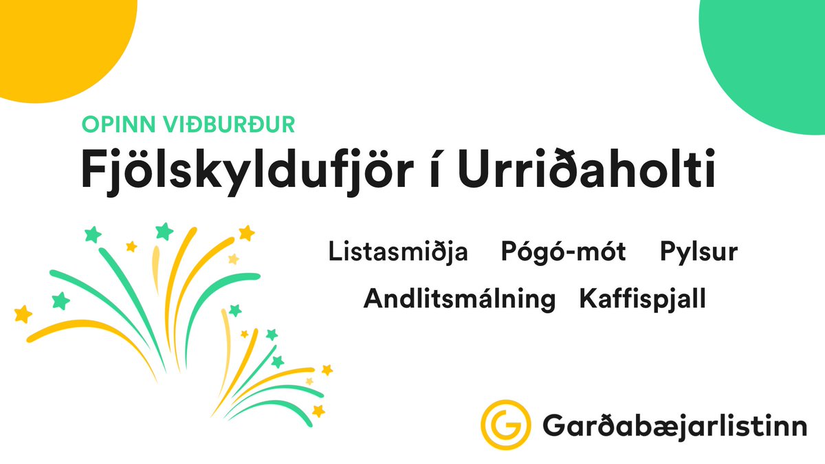 Sjáumst í Urriðaholtsskóla kl. 13 á sunnudaginn!