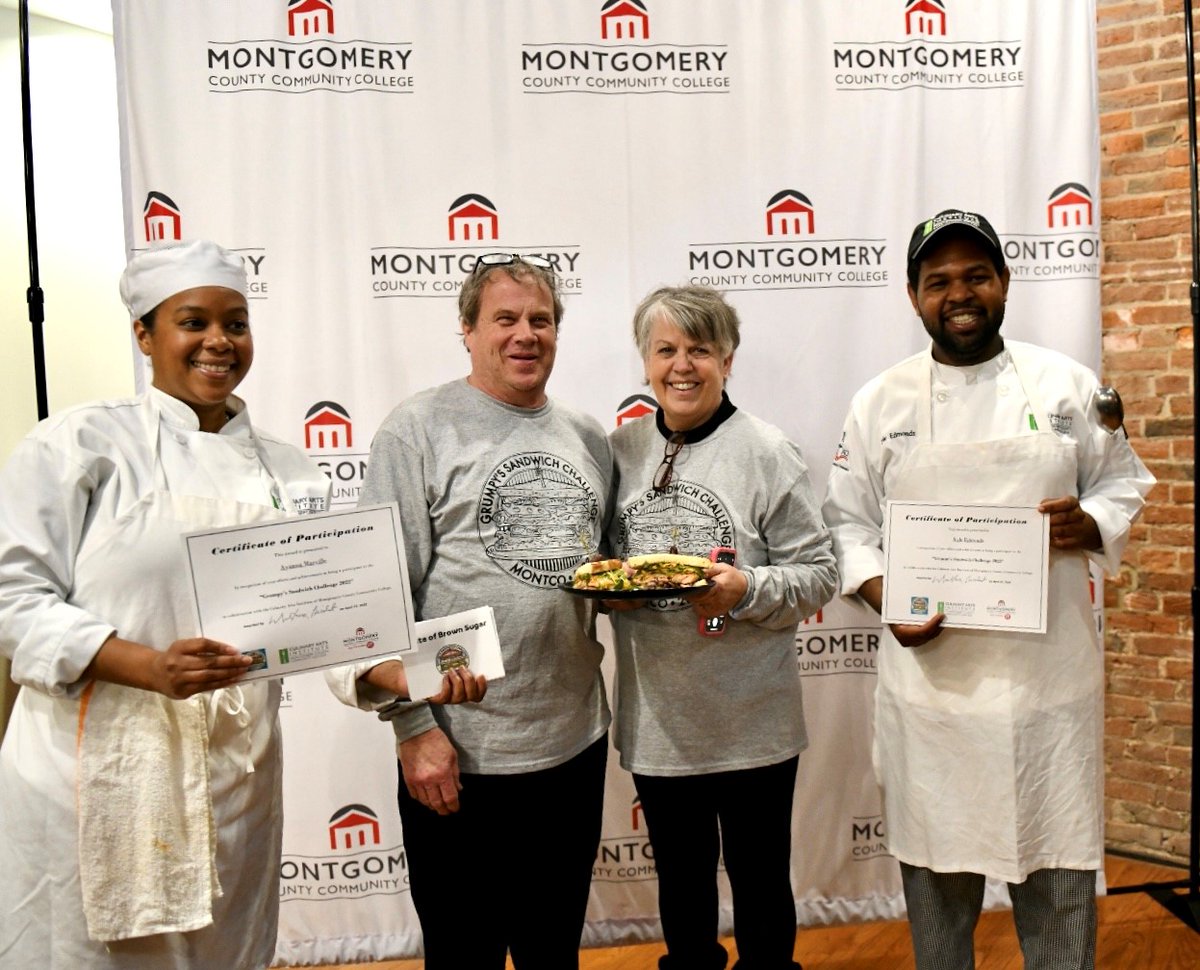 mccc's tweet photo. Congratulations to the Grumpy's Sandwich Competition winners - Team “Taste of Brown Sugar” with Kyle Edmonds and Ayanna Marville! #Pottstown25

#CulinaryStudents #PACommColl https://t.co/MrPdlYwrBq