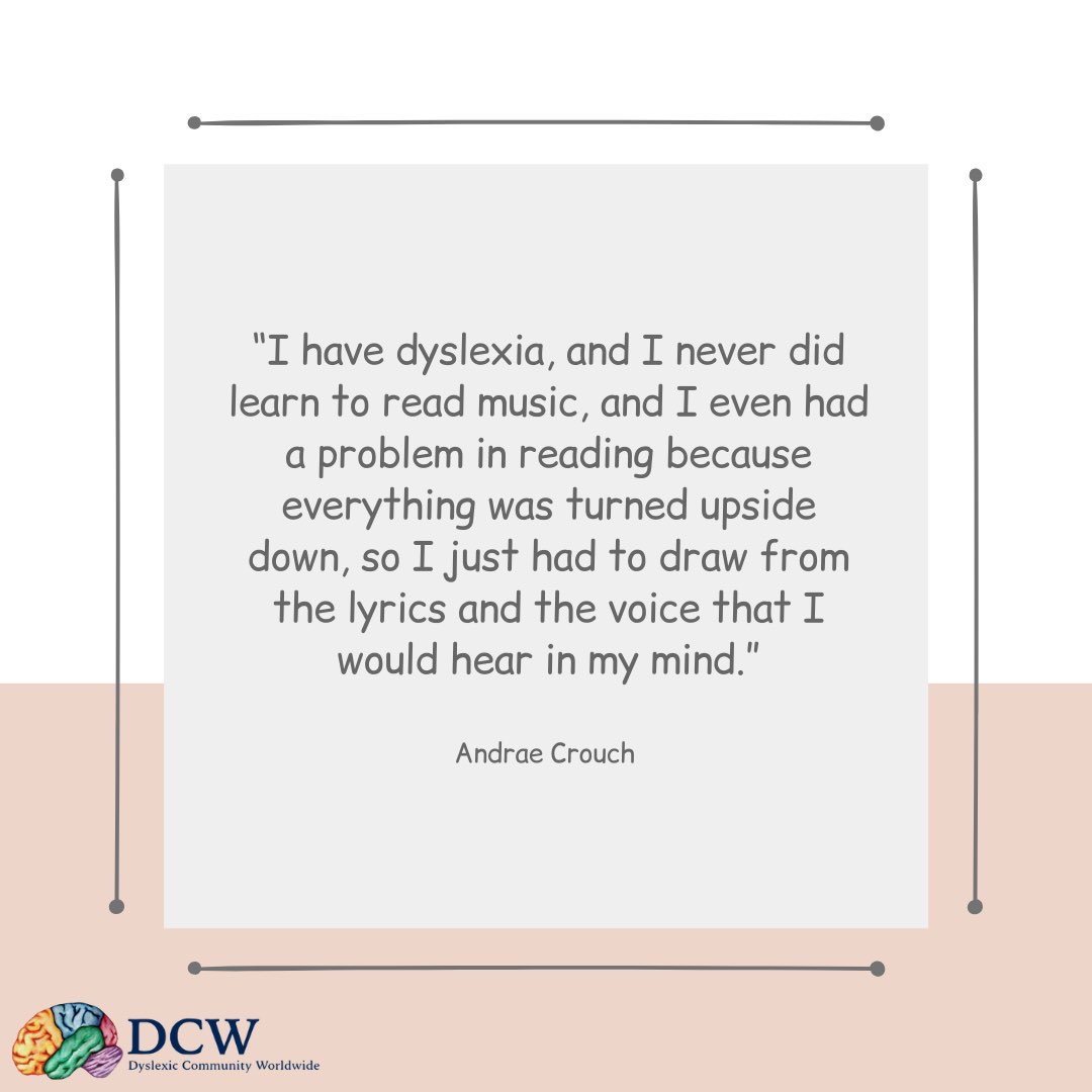 What I truely admire about dyslexics is their will to keep going. Even though Andrae wasn’t able to read music, that didn’t stop him! He found another way by memorizing the shapes of the words in his music. Andrae was a successful singer, songwriter, arranger, record producer …