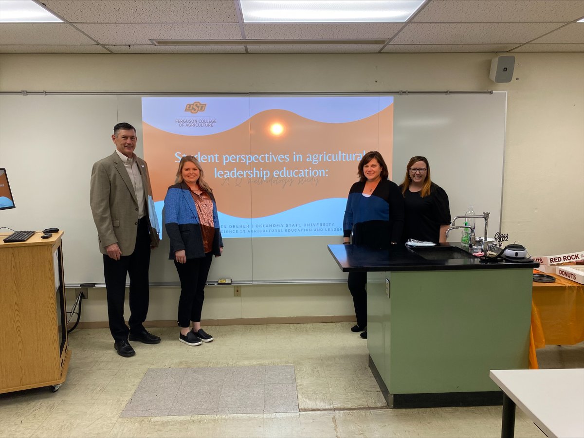 🎉 Congratulations to Caitlin Dreher on the defense of her thesis titled "Student Perspectives in Agricultural Leadership Education."

Dr. Riggs was committee chair, with Dr. Cline and Dr. Terry as other committee members!