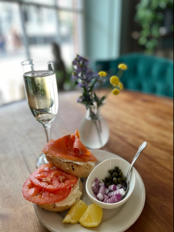 Wild smoked Maine salmon piled on a toasted bagel, with whipped cream cheese, capers, and more!
Fridays 10am-2pm Saturdays 10am-4pm Sundays 10am-3pm #MaineSalmon #cafeamelie #caefamelienola #localeats #royalstreet #nolaeats #wherenolaeats #champagne #followyournola #nolafood