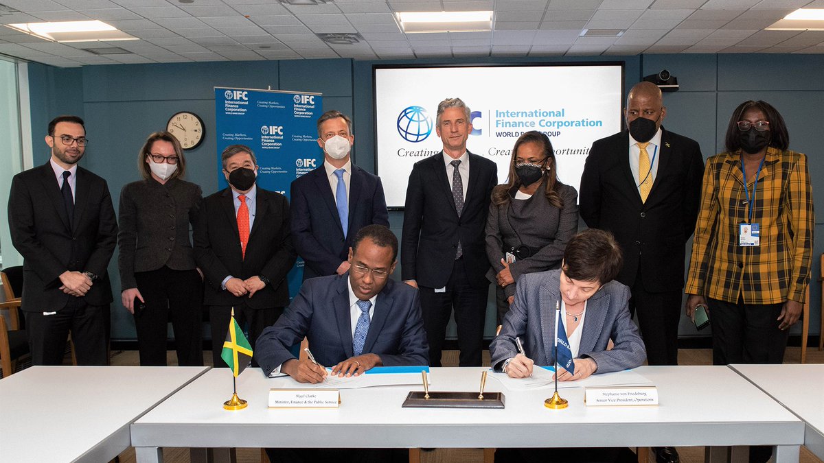 Today, on behalf of the GOJ, I signed an MOU with the IFC, the private sector arm of the World Bank, as the first step towards  the provision of advisory services by the IFC for the development of the single largest public infrastructure project in Jamaica’s history. 1/2