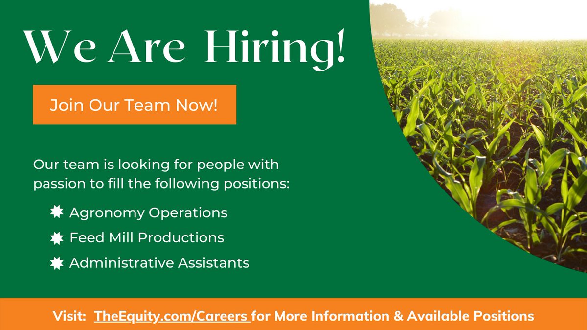 TheEquityCoop's tweet photo. We're hiring for multiple positions! Full-Time &amp; Seasonal as well as Operations/Productions &amp; Administrative! #nowhiring #agriculturecareers #agcareers https://t.co/rsknz8HDhy