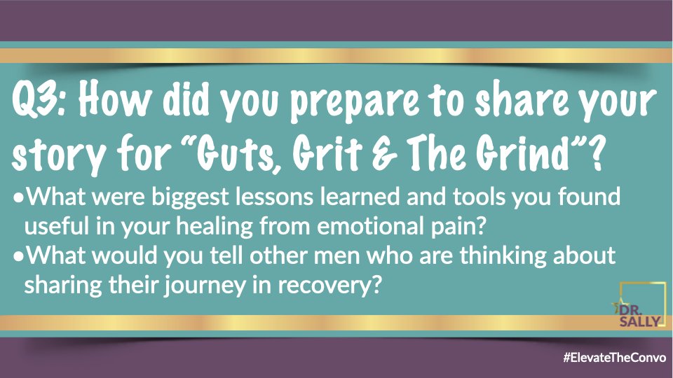 sspencerthomas's tweet photo. Q3: How did you prepare to share your story for #GutsGritGrind? What were biggest lessons learned &amp; tools you found useful in your #healing from emotional pain? What would you tell other men who are thinking abt sharing their journey in #recovery? #ElevateTheConvo @GutsGritGrind https://t.co/4yD3dGKmzy