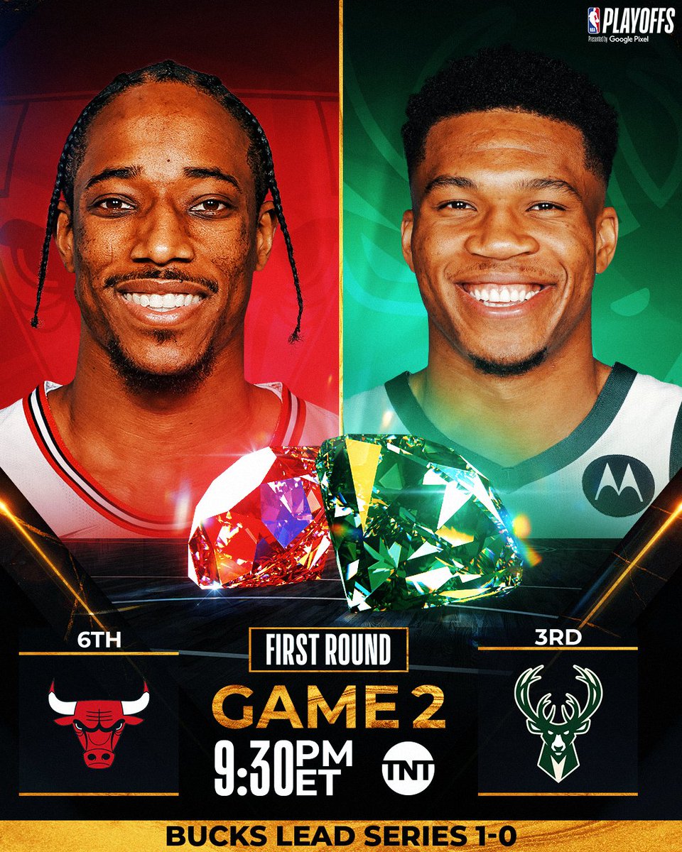 The Bulls look to even the series at 1-1 while the Bucks look to protect homecourt in Game 2!

🍿 BULLS vs. BUCKS 
Game 2: 9:30pm/et on TNT

WHO WILL WIN?