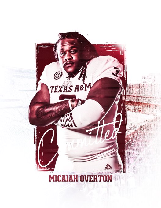 Defensive Tackle Micaiah Overton to transfer to Texas A&M