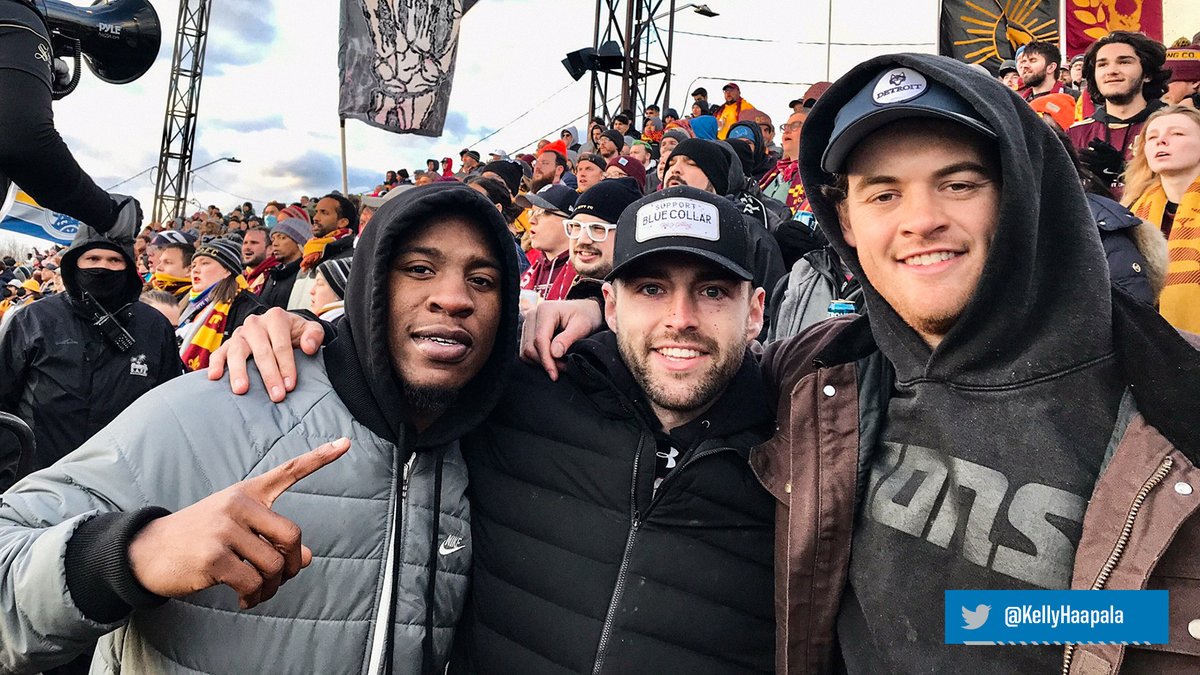 Austin Seibert, @_luhjerry & @MrJackFox were in the house to witness @DetroitCityFC's historic win over the Columbus Crew last night❗️ #OnePride 🏈 | #DCTID ️⚽️
