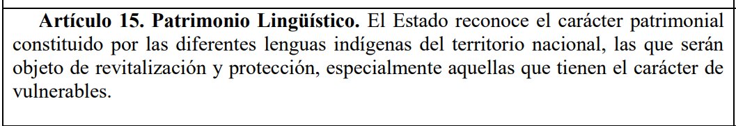 lanetacl's tweet photo. 🗳️Votación Artículo 15. Patrimonio Lingüístico. 
"El Estado reconoce el carácter patrimonial constituido por las diferentes lenguas indígenas del territorio nacional(...)"

🟢107
🔴18
🟡22
APROBADO, pasa a borrador de nueva Constitución https://t.co/83tMVTkWiy