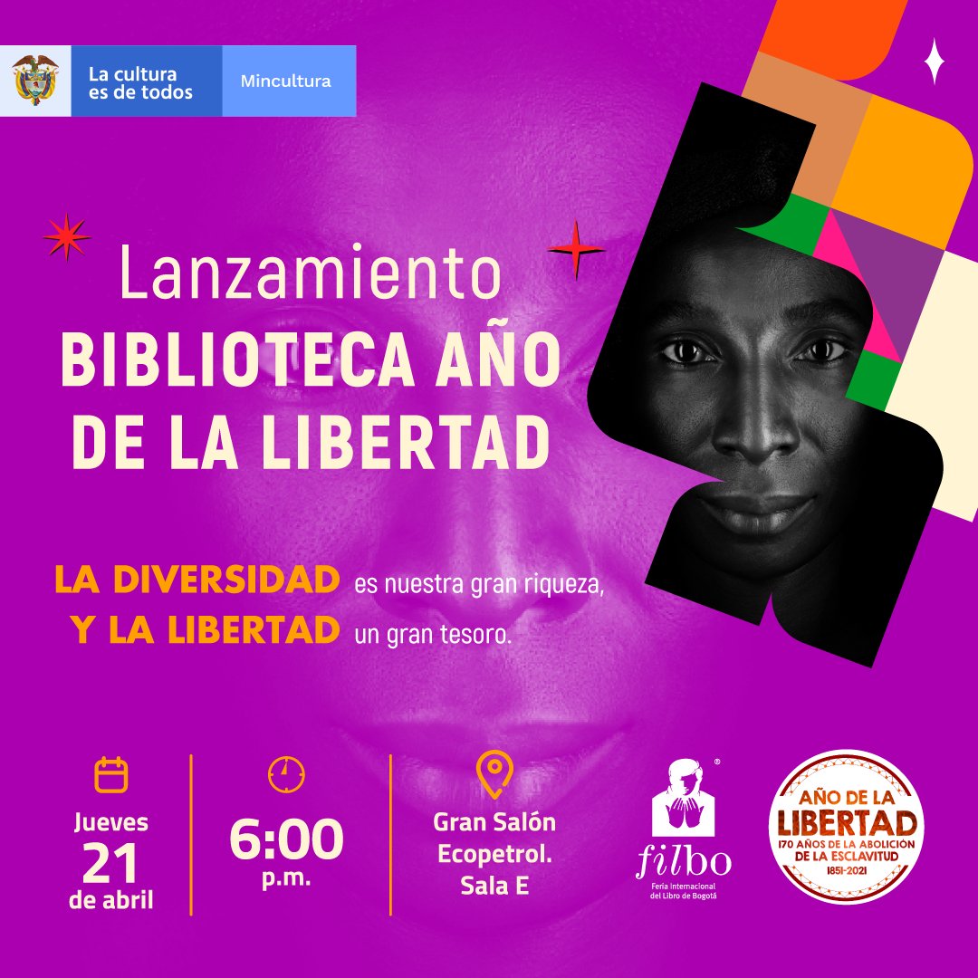 #LaFilBoVuelve para ayudarnos a proteger nuestra diversidad y patrimonio. Mañana no te pierdas el lanzamiento de la Biblioteca Año de la Libertad, una colección de relatos que evoca aquella ley que declaró la igualdad de los derechos. ¡Prográmate! bit.ly/FILBO22