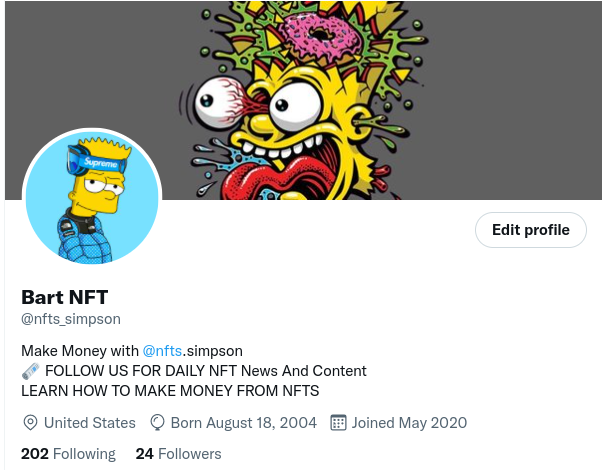 nfts_simpson's tweet photo. Once I start having lots of followers promotion will be for free guys!!!! https://t.co/xxABbU4dPK