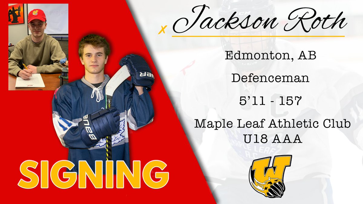 mjhlWolverines's tweet photo. 🚨 SIGNING 🚨

The Waywayseecappo Wolverines are excited to announce that Jackson Roth has signed a letter of intent for the 2022-23 season.

https://t.co/hgX3TT5v9H https://t.co/PBxdSoJaiS