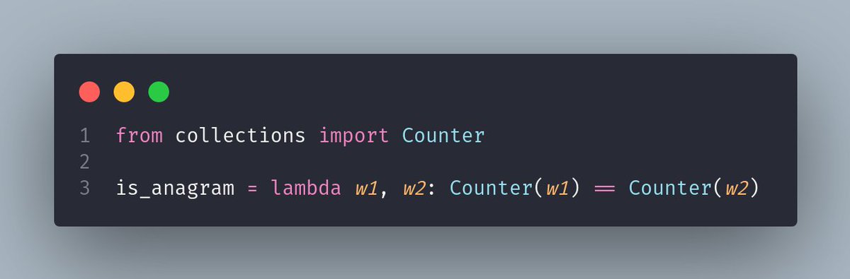 ruancomelli's tweet photo. @bascodes You can get a much more efficient one-liner by using collections.Counter: https://t.co/2lC6SAy9xK https://t.co/OEqoq0dHAM