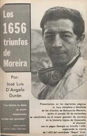 JLDangeloDuran's tweet photo. El 21 de abril de 1932 nació en Chile 🇨🇱  el jinete Balsamino Moreira, quien llegó a ser el más ganador de carreras, clásicos y estadísticas en Venezuela con varios récords 

Digno merecedor de un clásico. Siempre lo hemos dicho https://t.co/RxiSyLfOz1