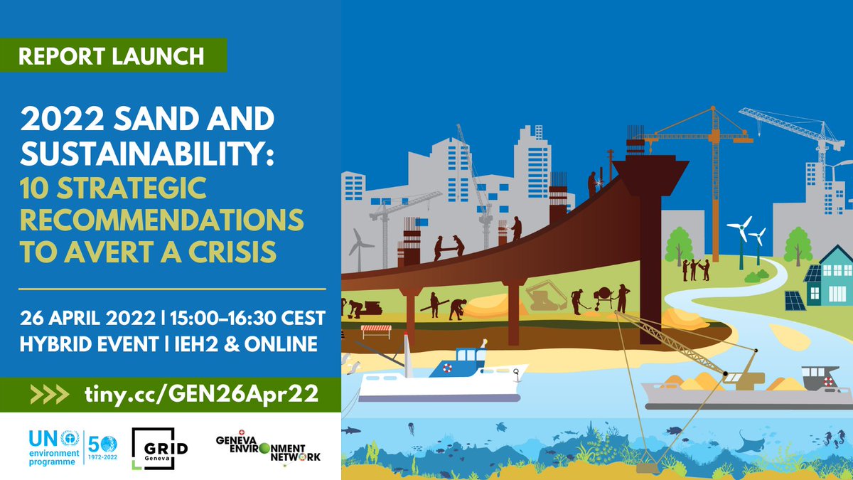 GENetwork's tweet photo. Join the launch of the new @UNEP #SandReport “Sand and Sustainability : 10 strategic recommendations to avert a crisis” prepared by a team of 22 authors lead by @GRIDgva, in response to two #UNEA resolutions.

📍 IEH &amp; Online
🗓️ 26 Apr 2022, 15:00 CEST
⏩ https://t.co/SzPPk9RYm4 https://t.co/SOYZZ6vCNy