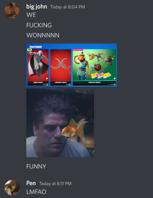 That1Pen's tweet photo. Fortnite thinks they're funny https://t.co/JaLSXyXoAN
