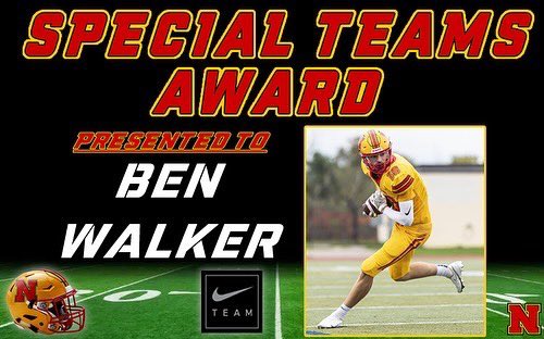 nelsonlordsftbl's tweet photo. Congratulations to @Ben18Walker on being named the 2021 SPECIAL TEAMS AWARD winner!! 🏈🏆#NelsonFootballAwards2021 https://t.co/kpKFx8Rhwf
