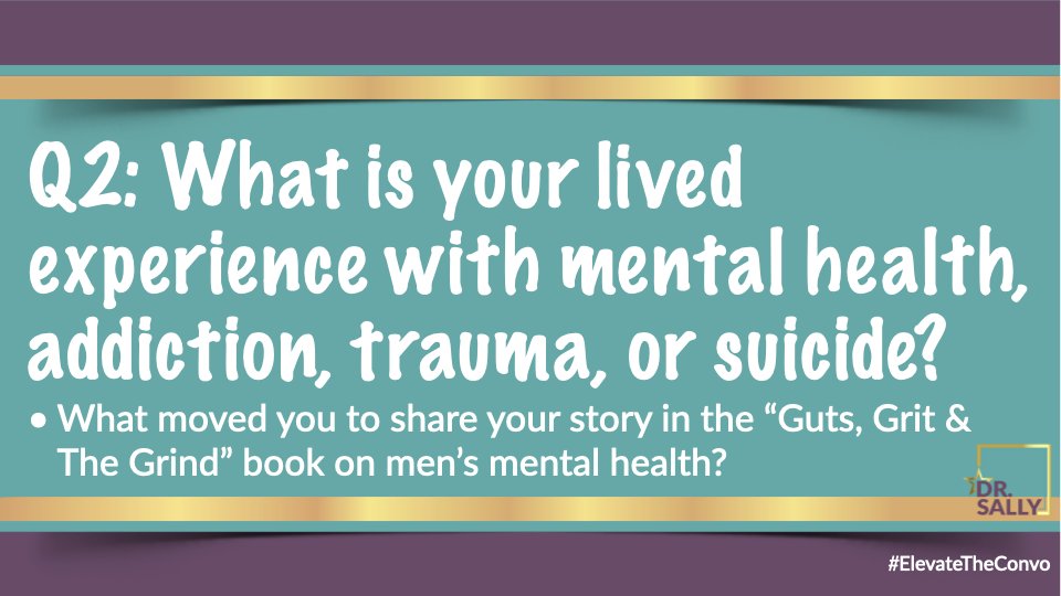 sspencerthomas's tweet photo. Q2: What is your #livedexperience with #mentalhealth, #addiction, #trauma, or #suicide? What moved you to share your story in the #GutsGritGrind book on #mensmentalhealth? @GutsGritGrind #SuicidePrevention #ElevateTheConvo https://t.co/vhhoRMYK8P