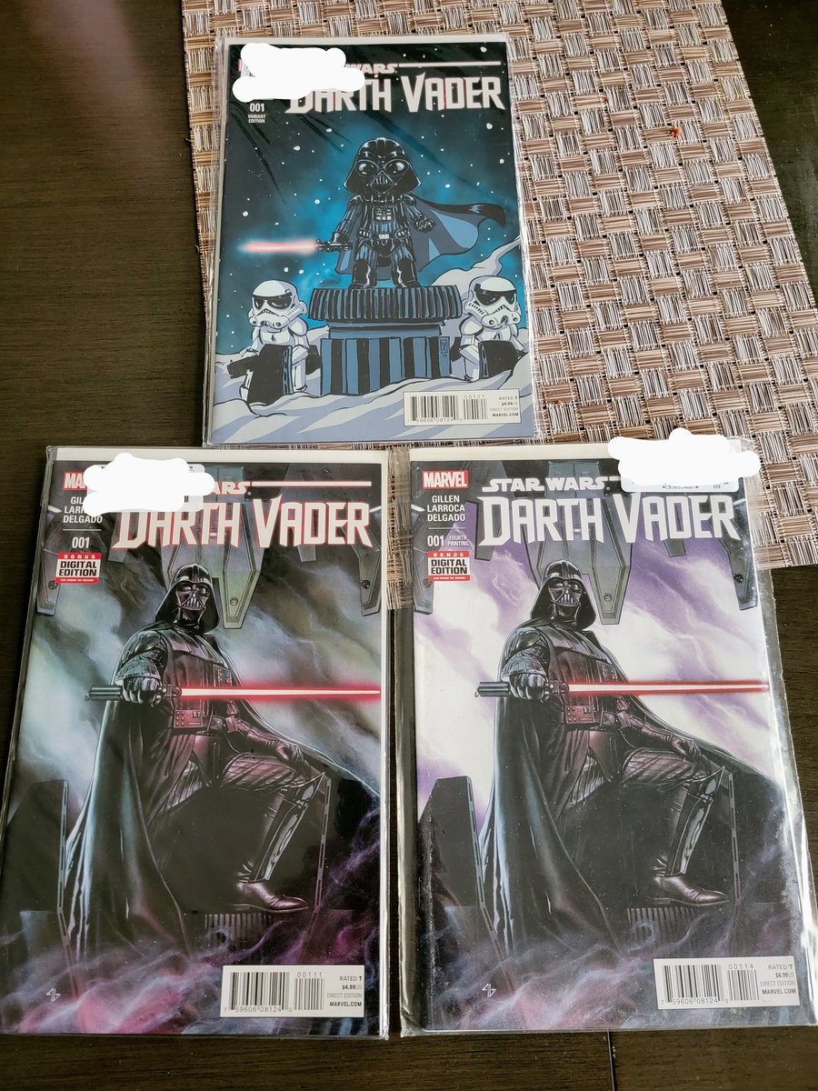 UpstairsComics's tweet photo. I recently found these #StarWars #DarthVader #1s for $3 each at a used #bookstore! #StarWarscomics #MarvelComics #comicbooks #Comics #comicbookcollecting #BobaFett https://t.co/bP7OMu3wC5