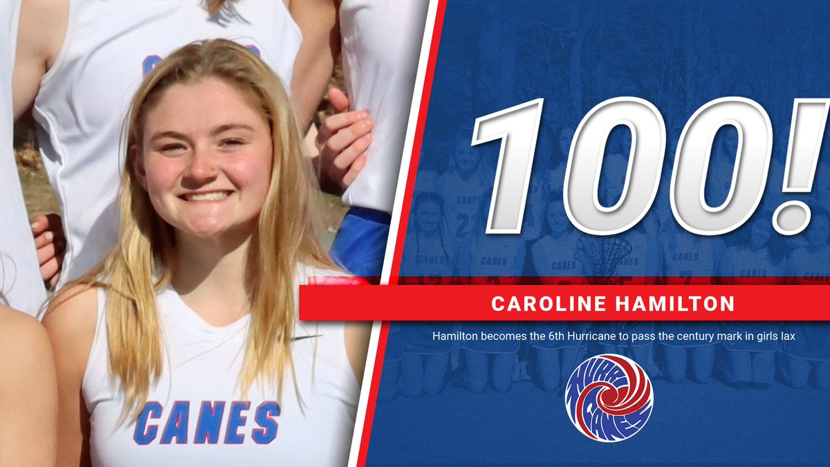 hcaneswirl's tweet photo. Congratulations to senior lax star Caroline Hamilton for eclipsing the 100 point mark tonight vs Woodstock!  Hamilton becomes the 6th Hurricane to score at least 100 points in girls lacrosse. Super impressive considering she did this in just over 2 seasons! https://t.co/bGgTLguS8j