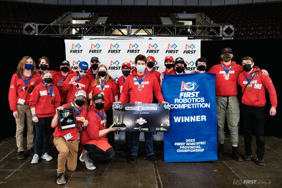 💥These <a href="/SimcoeRedcoats/">Governor Simcoe</a> are headed to Texas for the <a href="/FIRSTweets/">FIRST</a> Robotics WORLD Championship, after being one of the teams to place 🥇FIRST🥇 in the provincial championships over the weekend! 💥 A huge congrats to the 17 team members of Governor Simcoe's Simbotics club!