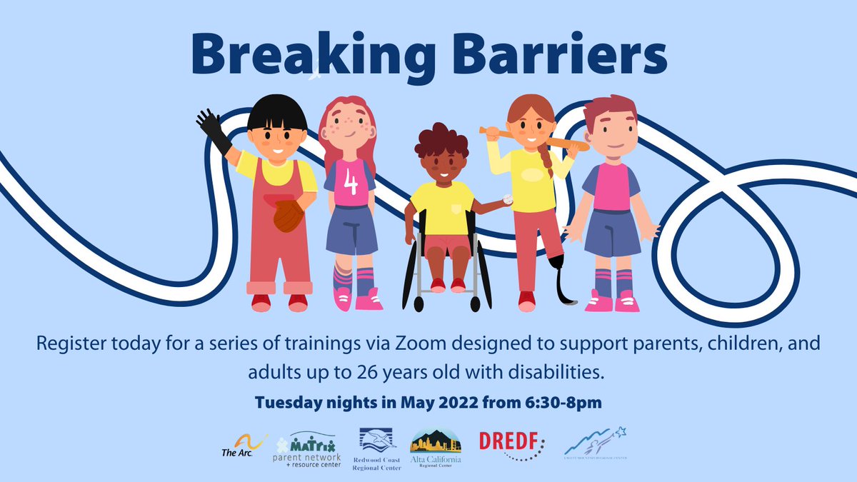 DREDF's tweet photo. REGISTER TODAY! Our #Education team at #DREDF has partnered with multiple organizations to create a weekly #BreakingBarriers Zoom training on navigating assistance services for #Parents and #Children up to 26 years old with #Disabilities.
https://t.co/37LZKdUGl5 https://t.co/vJyQnMaaGF