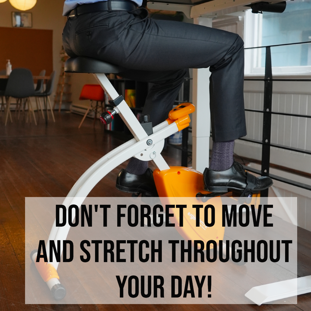 Ergonomyx's tweet image. #ergonomic #wfh #dprinciples of ergonomics is you need to be able to stretch and move throughout your day. Staying in one position for extended periods of time can wreak havoc on your back, your heart, and your brain! Here's your reminder to move today!

#ergonomic #wfh #deskbike