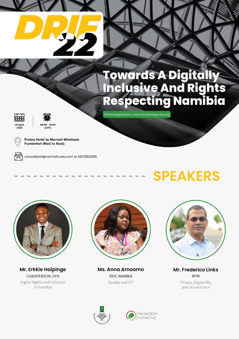 anamoo88's tweet photo. We work we engage “Towards a Digitally Inclusive Namibia”
Follow sessions on: https://t.co/3LbEBUwh3R
#ParadigmInitiative
#DRIF22
#digitalnamibia https://t.co/APlzY8hHGX https://t.co/WsvmMZEyfT