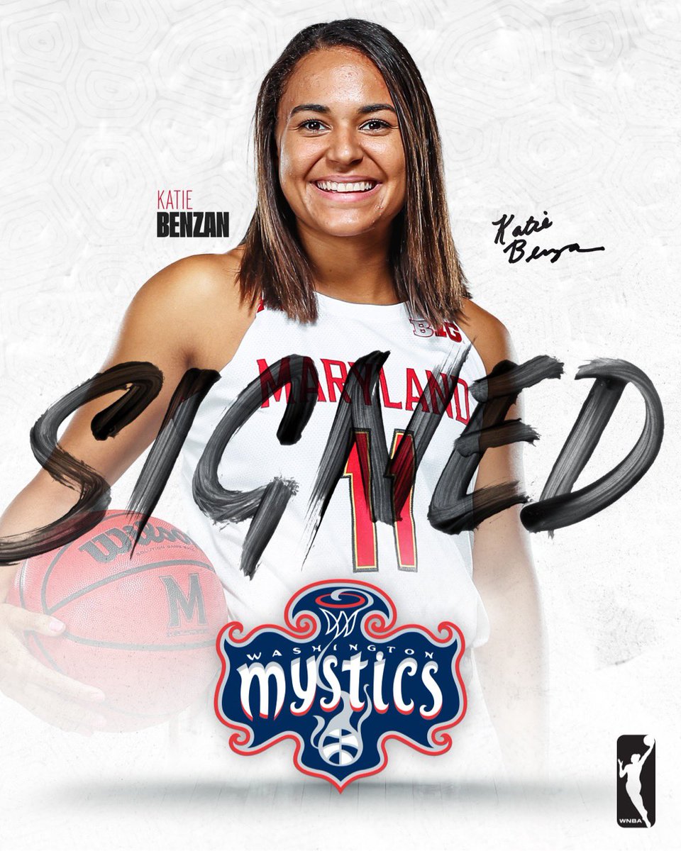TerpsWBB's tweet photo. Congratulations to @katiekbenz for signing a training camp contract with the Washington Mystics! 🐢👏

#ProTerps x #TerpFamily https://t.co/otOqYU73Xz