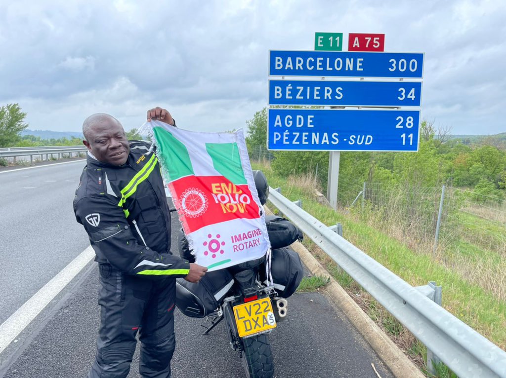 #LondonToLagos Charity Ride - Day 2

Bourges France - Girona Spain 

Distance = 702KM

Day 2 ride was quite challenging and quite difficult because it rained practically all through the ride. Temperature was close to freezing with very strong cross winds.

#LondonToLagos