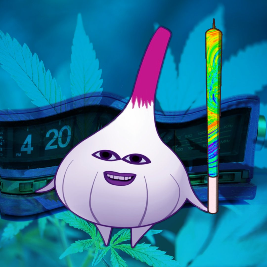 mamajoevramajoe's tweet photo. Got stoned at 4:20 and started furiously minting 420-themed Garlic #nfts like every other crypto bitch.
SNAG YOURS HERE @RandGallery FOR THE LOW PRICE OF 4.20 #ALGO: https://t.co/sTCnTym7OC
#holiday #weed #garlic $algo #cryptobitch #algofam https://t.co/o4rydGV0zv