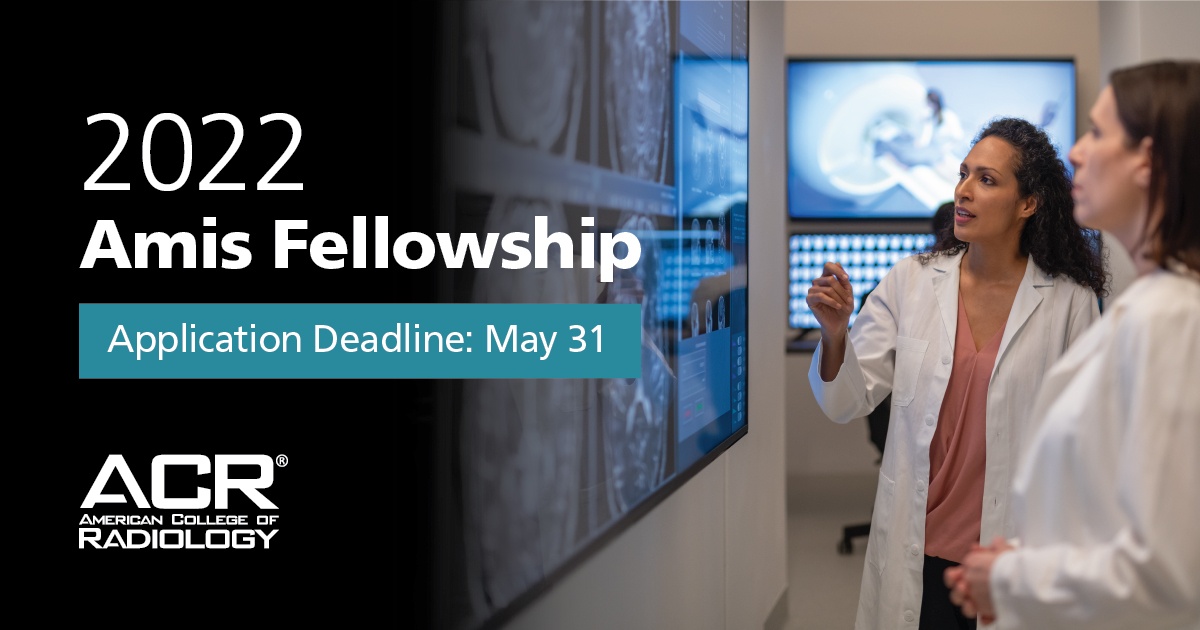 Are you a #radres or #radonc resident passionate about quality and safety? 🙋 Don’t let this opportunity pass you by. 👀 

Apply for the Amis Fellowship in Quality and Safety today! 👉 bit.ly/380mjCg 👈 <a href="/ACRRFS/">ACR RFS - We've Moved! Follow @RadiologyACR.</a> #ACRRFS