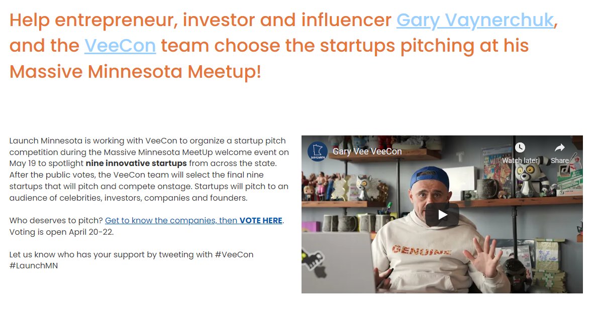 Martozium's tweet photo. Guys, I need your help, my startup
@siteatofficial
has a chance to pitch to Gary V.
Please vote for SitEat here.
Let's bring it home
https://t.co/jiaiampGHO
Retweet and keep voting, we only have 48 hours.
#SitEat #VeeCon #LaunchMN https://t.co/KjOPc4ZGux
