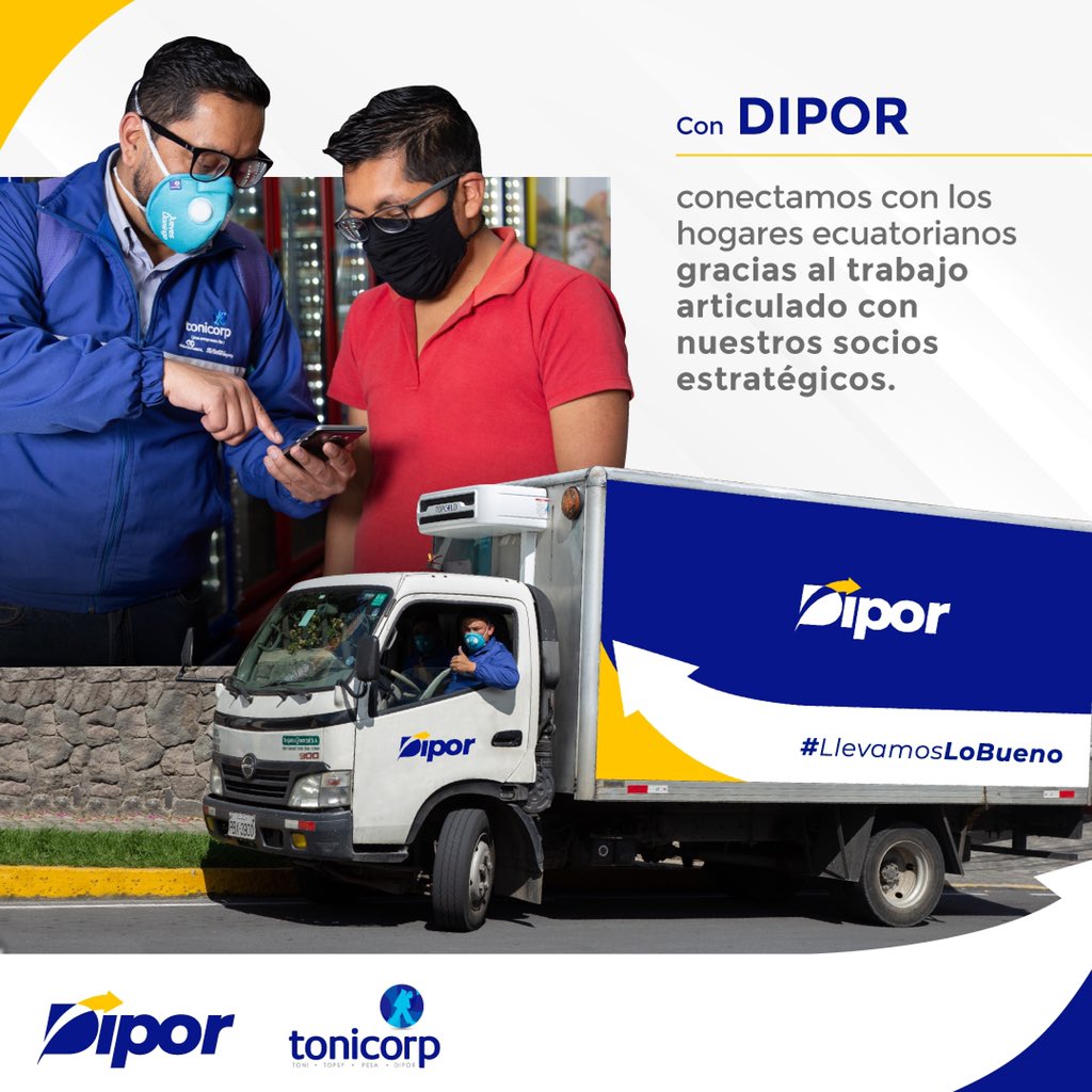 TonicorpEc's tweet photo. Trabajamos junto a nuestros socios estratégicos, colaboradores y cadena de valor para así distribuir las marcas preferidas en los hogares ecuatorianos. #Dipor #LlevamosLoBueno 👨👩👦👦🚛 https://t.co/rJYif0mtw4