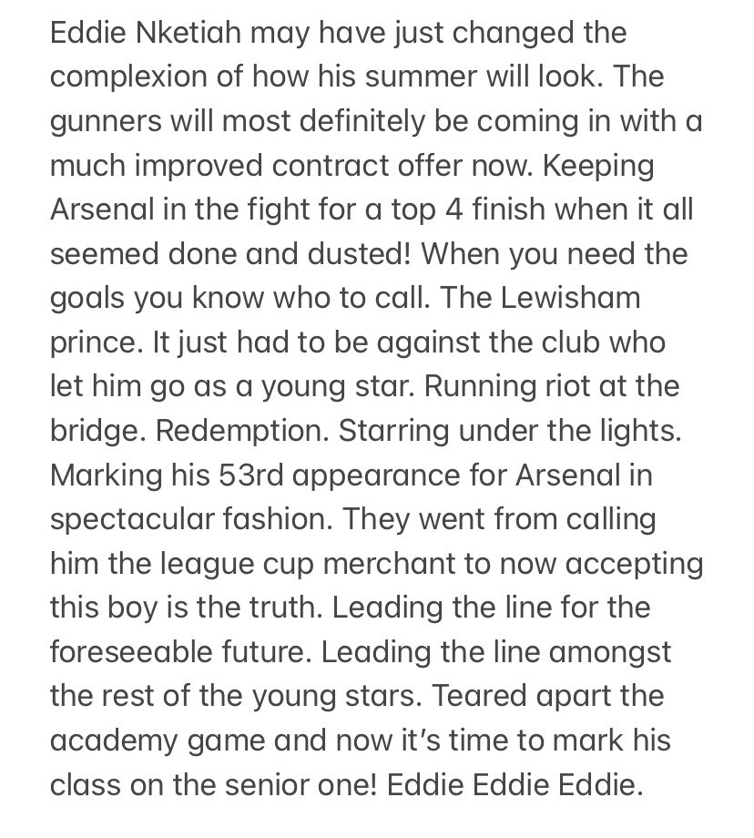 Eddie Nketiah stealing the headlines at Stamford Bridge 📞📞