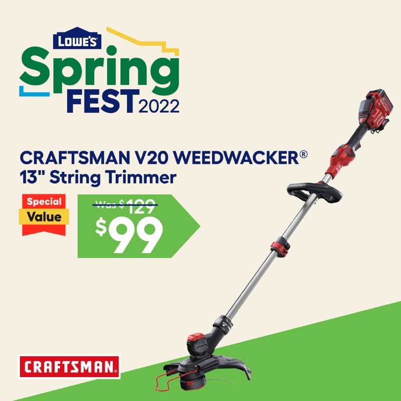 Lowes's tweet photo. Springtime is project time. Bring on Spring savings and do more for less.