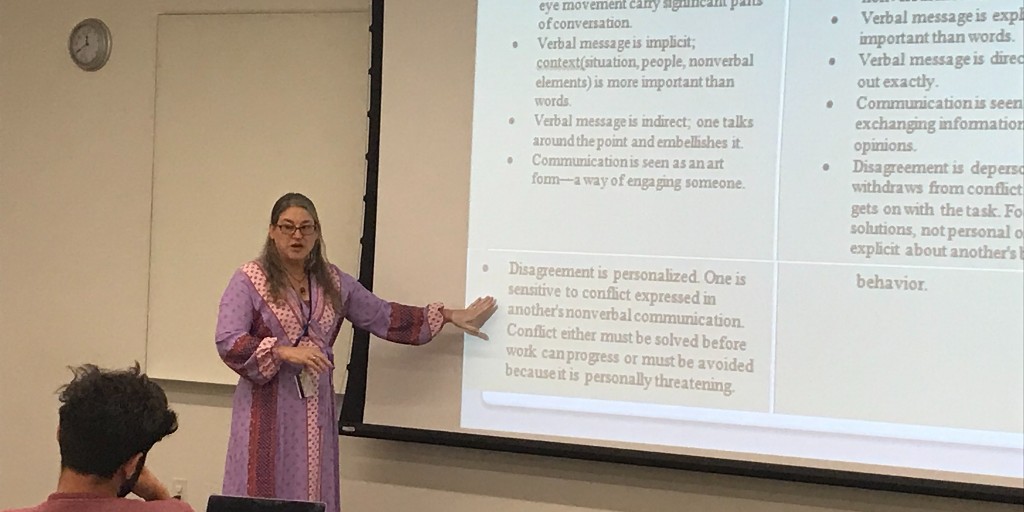 GeorgetownELC's tweet photo. How do you communicate? Recently, Prof. Nancy Overman gave a workshop about how different cultures communicate and explained high versus low context cultures.  When people come together from all over the world like at ELC, they learn how to work together!

#GeorgetownELC https://t.co/xfLgHKKT9R
