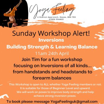 Yogafeelinguk's tweet photo. Sunday workshop alert! This Sunday it’s inversions with @TimSteelYoga https://t.co/HYKUbZnUq2