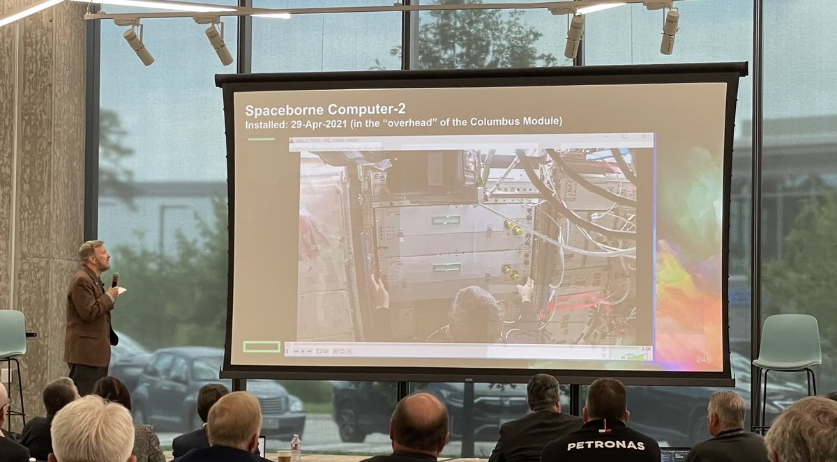 ⁦<a href="/MdotFernandez/">Mark Fernandez,Ph.D.</a>⁩ at the ⁦<a href="/HPE/">HPE</a>⁩ CTO Summit, presenting an Spaceborne/Edge Computing update #HPC #HPCinSpace