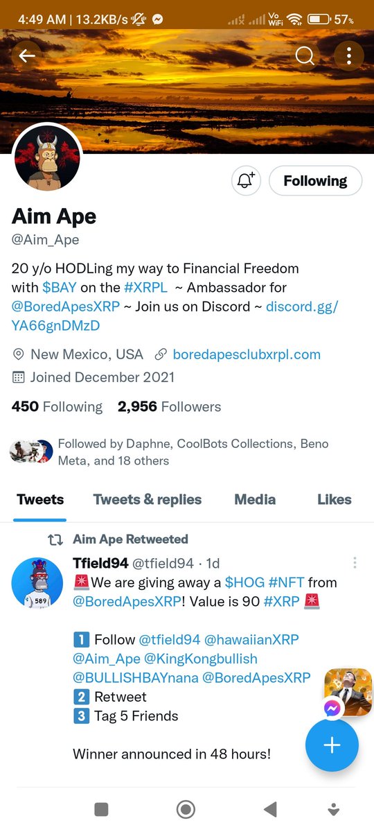 VanzRowin589's tweet photo. @tfield94 @BoredApesXRP @hawaiianXRP @Aim_Ape @KingKongbullish @BULLISHBAYnana Followed all
Full support ... Go team
🚀🚀🚀🚀🚀💎✊
@sajecat
@PoorMan6884 
@DevonDwayne230 
@CarnimSilverio 
@minereal143 
@CuisonNimsy 
@ShibaInuXRP007 
@DaleNeri2 
@UnionVilar 
@MuskVitalik 
@SarAngel1230 
@balong_longba https://t.co/OUn7SudfXt