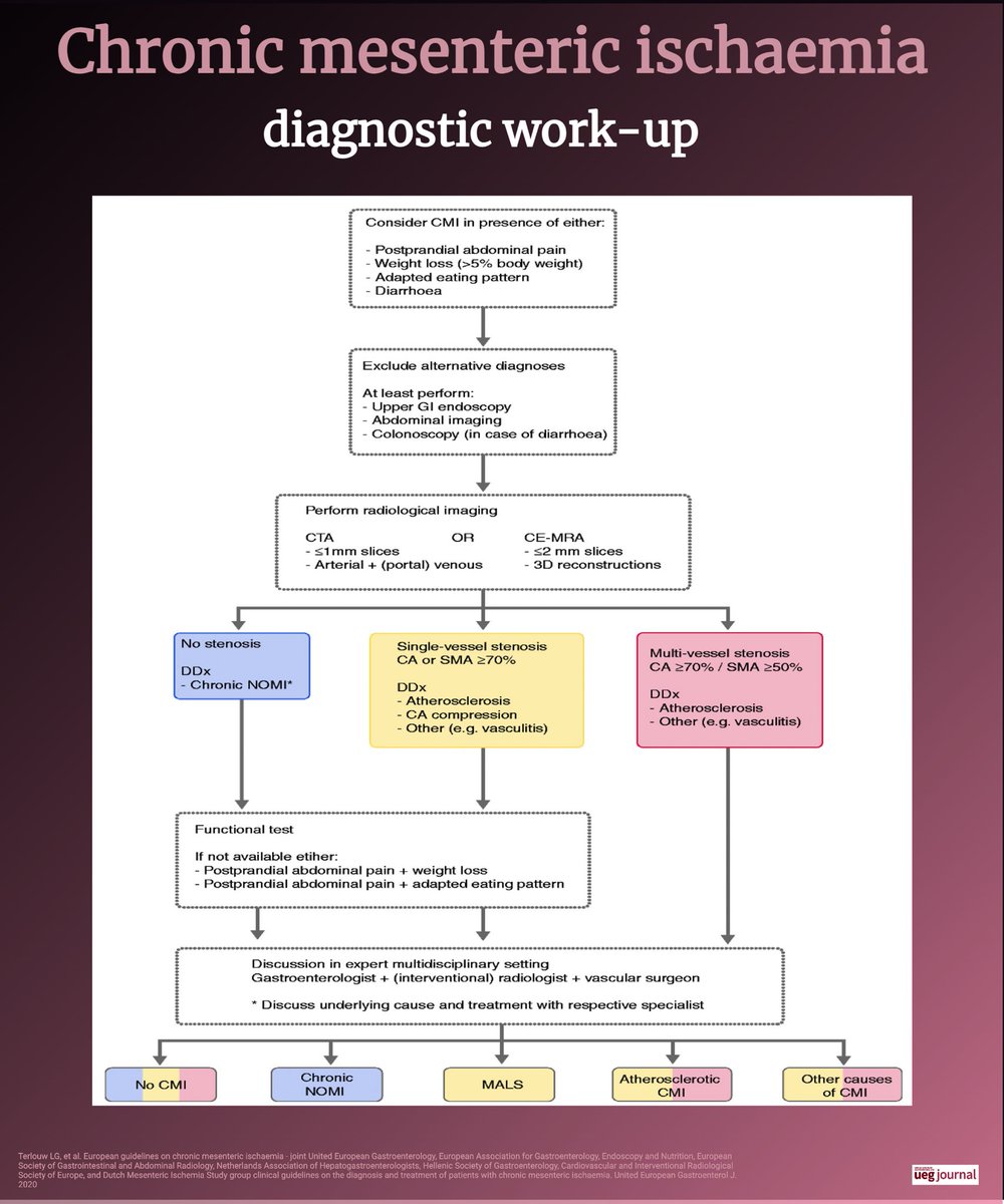 UEGJournal's tweet photo. 📌 Chronic mesenteric ischaemia

- causes
- diagnostic work-up

https://t.co/7as8WNBRGs
#GITwitter @my_ueg @WileyHealth https://t.co/Eyx0o4vWTe