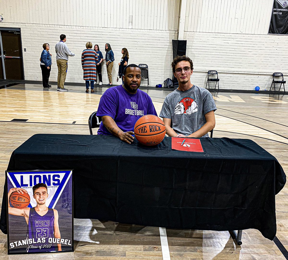wschristian_mbb's tweet photo. The Lions family would like to congratulate senior forward Stanislas  Querel @Stan_qrl2330 on signing his letter of intent to play college basketball for Gardner Webb University’s developmental team! https://t.co/Vne6EV2HlT