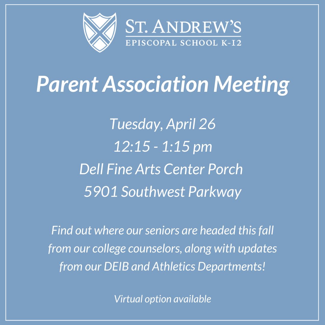 Don't forget - Parent Association meeting next week! Please RSVP here: ow.ly/C1vE50INXbl Hope to see you there!