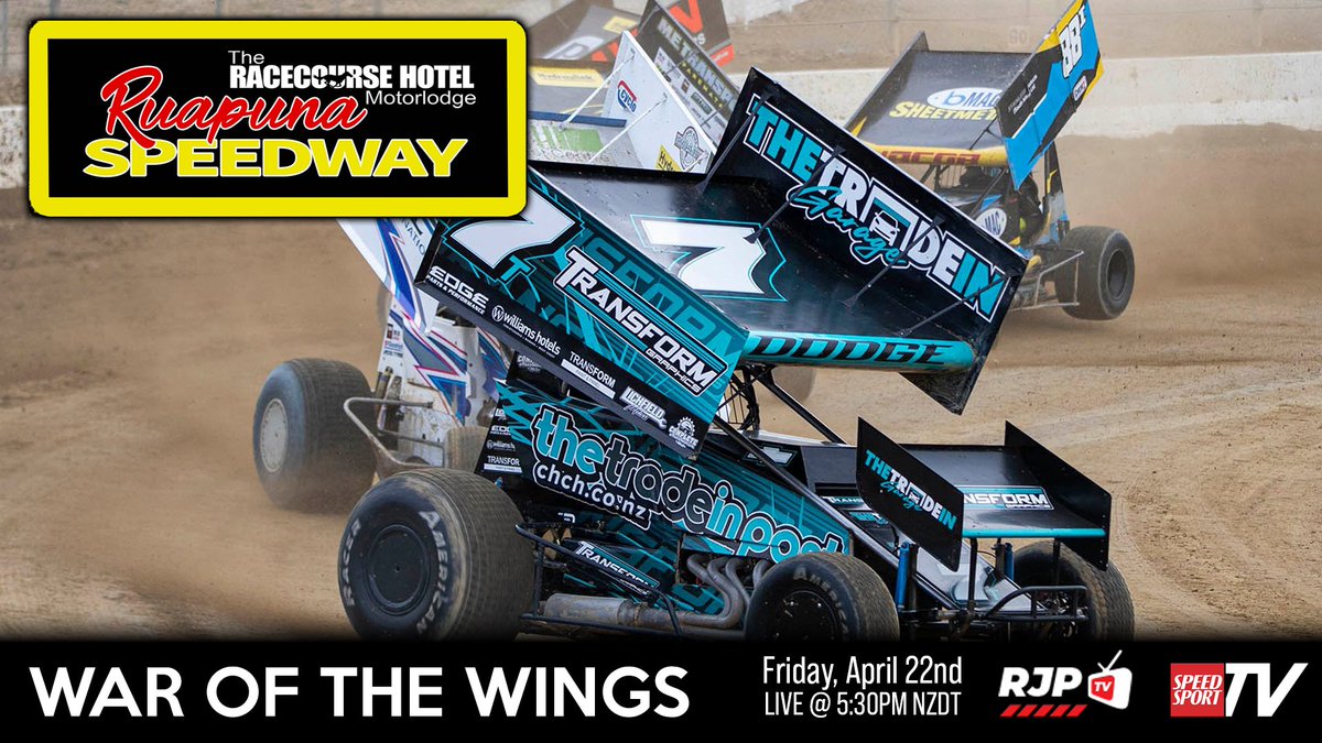 SPEED SPORT TV (@speedsporttv) on Twitter photo A doubleheader weekend of Sprint Car racing at <a href="/RuapunaSpeedway/">Ruapuna Speedway</a> kicks off on Friday night with the War Of The Wings - Salute To Goodie featuring <a href="/MPickensRacing/">Michael Pickens</a> and a host of others.
Catch all of the action LIVE here: ow.ly/RBFU50INVtT A doubleheader weekend of Sprint Car racing at <a href="/RuapunaSpeedway/">Ruapuna Speedway</a> kicks off on Friday night with the War Of The Wings - Salute To Goodie featuring <a href="/MPickensRacing/">Michael Pickens</a> and a host of others.
Catch all of the action LIVE here: ow.ly/RBFU50INVtT