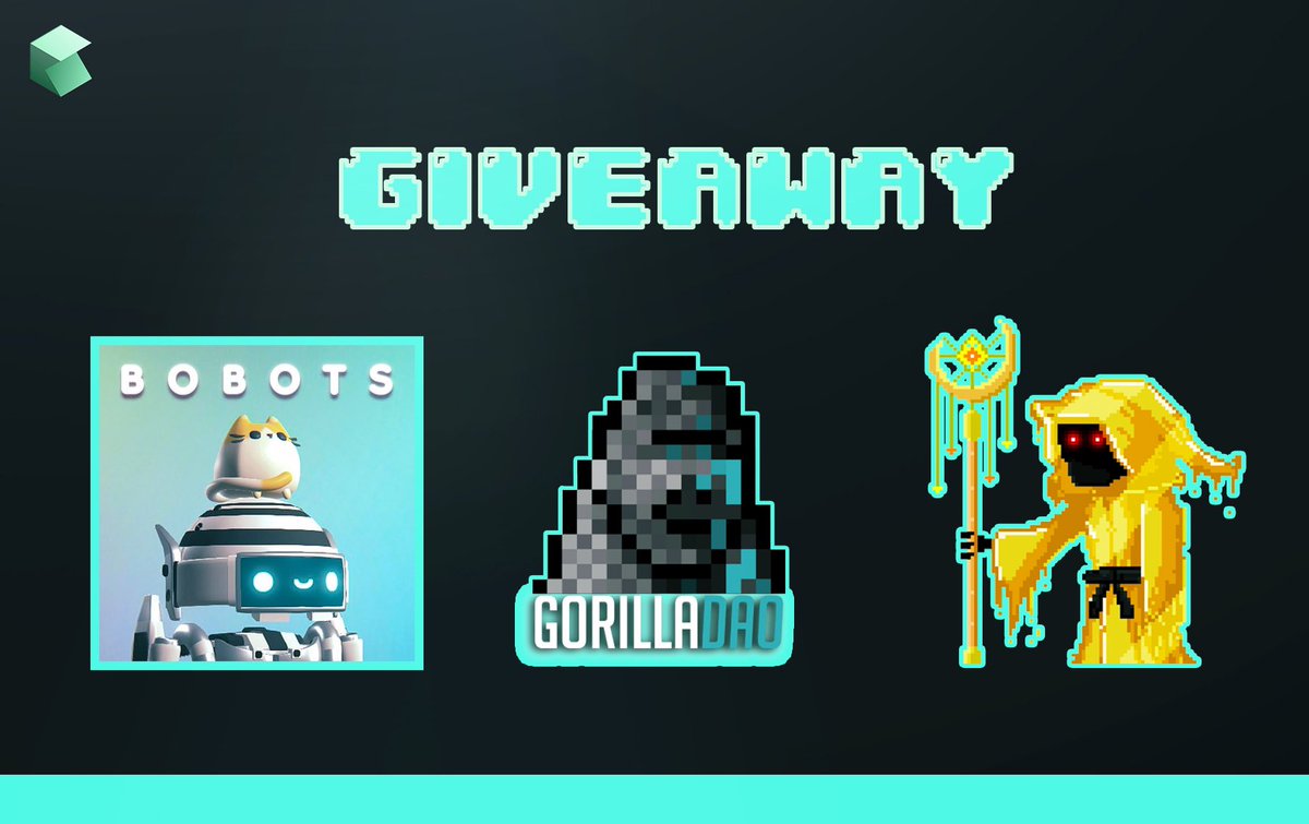 🚨GIVEAWAY TIME🚨

🎁We are giving away 1x WL Free Mint of each of the NFTs below to ONE LUCKY WINNER! 

✅To participate: 
❤️Follow <a href="/KapitalHQ/">Kapital</a>, <a href="/BobotsNFT/">Bobots</a>, @dao_gorilla and @Reaperverse_NFT 
💌Like, comment and tag 3 friends 

⏰Ends in 48 HRs

🔔On